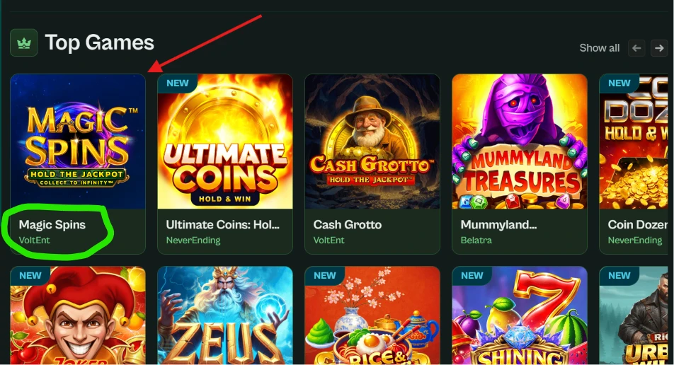 Utvalg av populære casinospill og spilleautomater