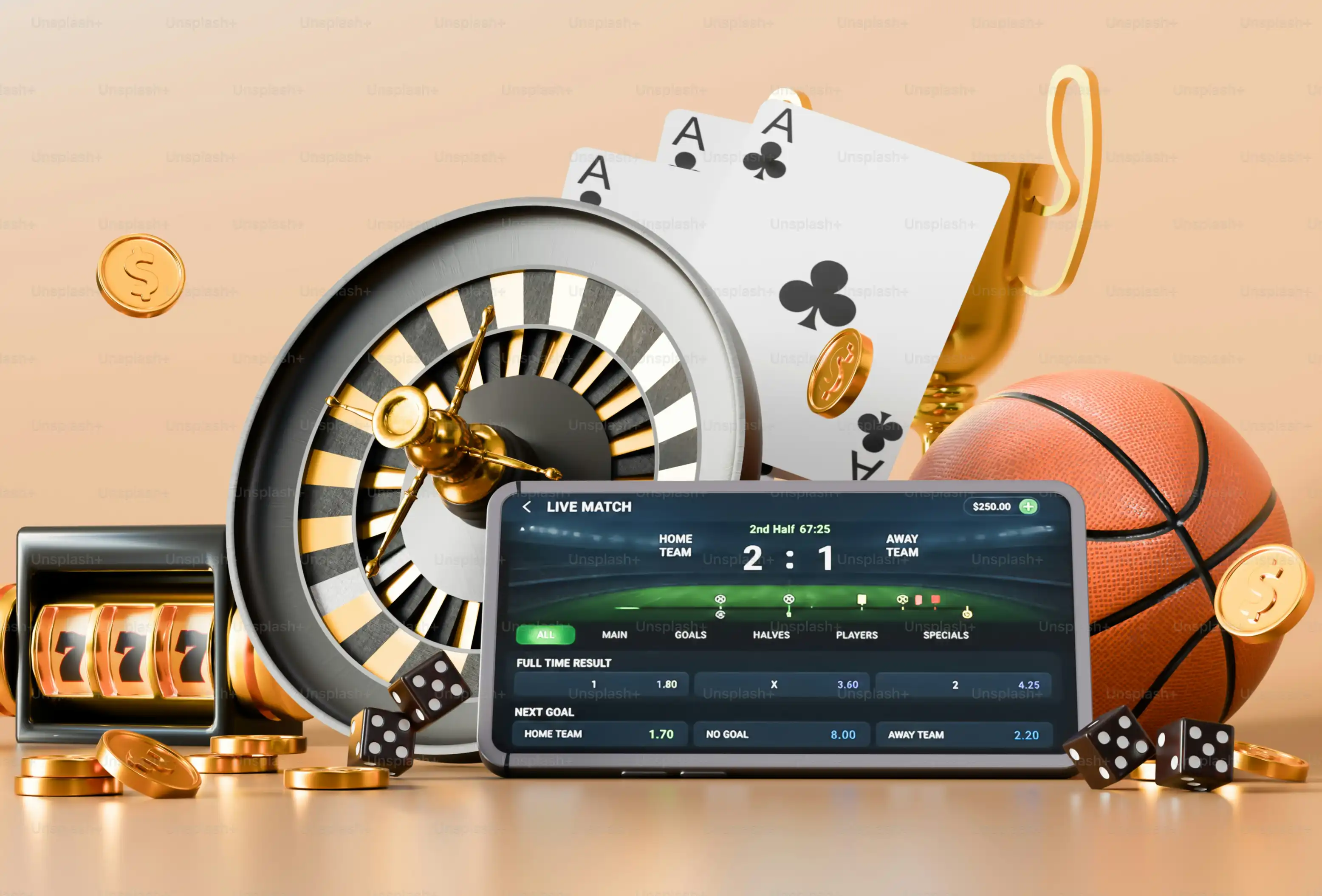 Nettcasino og sportsbetting med rulett, kort og odds