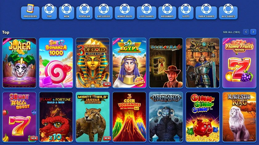 Pistolo Casino med populære og nye casinospill
