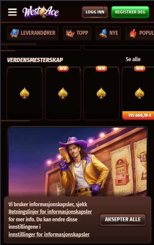Westace mobilcasino med medlemsfordeler og kampanje